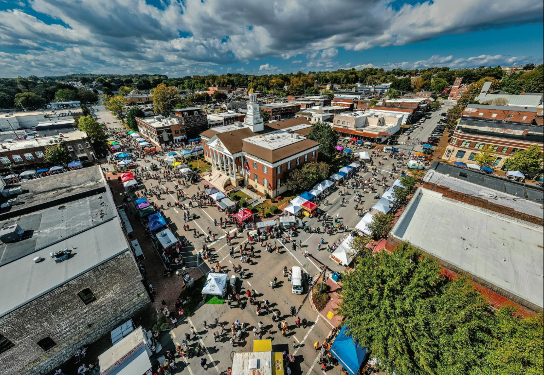 Downtown Athens, Tennessee street festival at the McMinn County Courthouse