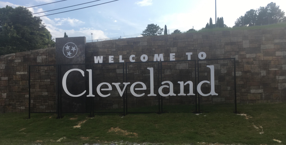Welcome to Cleveland, Tennessee city sign