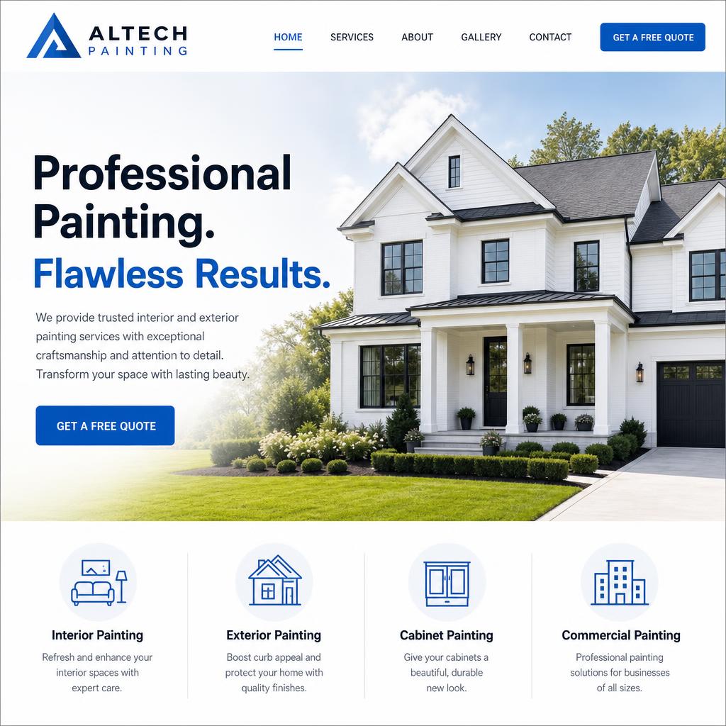 Altech Painting website design preview